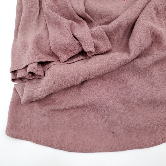 Umgee Mauve Floral Embroidered Lace Bell Sleeve Off Shoulder Dress - Picture 8 of 8